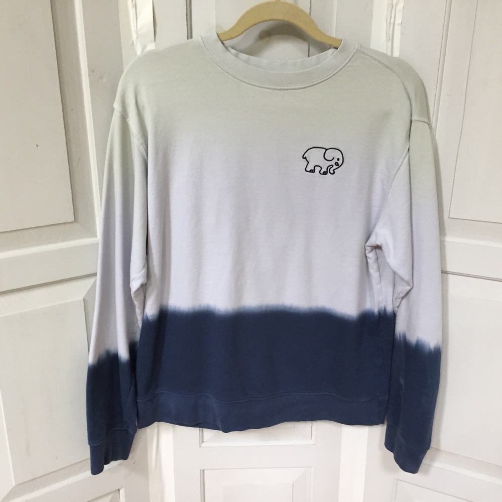 Ivory Ella White and Blue Organic Cotton Sweatshirt